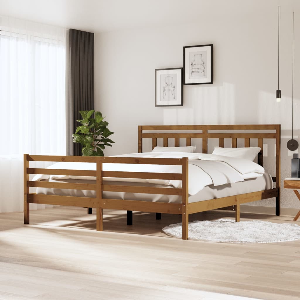 Πλαίσιο Κρεβατιού Μελί 180 x 200 εκ. Μασίφ Ξύλο Super King