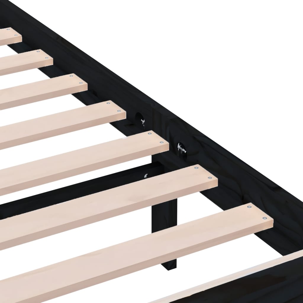 Πλαίσιο Κρεβατιού Μαύρο 75 x 190εκ. από Μασίφ Ξύλο Small Single - PAKOBAZAAR