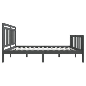 Πλαίσιο Κρεβατιού Γκρι 150 x 200 εκ. Μασίφ Ξύλο King Size