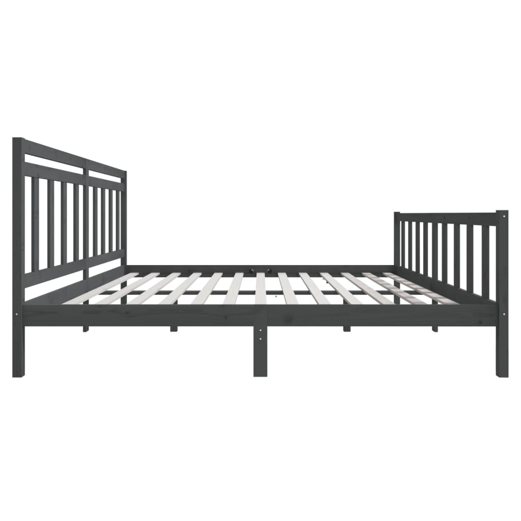 Πλαίσιο Κρεβατιού Γκρι 180 x 200 εκ Ξύλο Πεύκου Super King - Pakobazaar