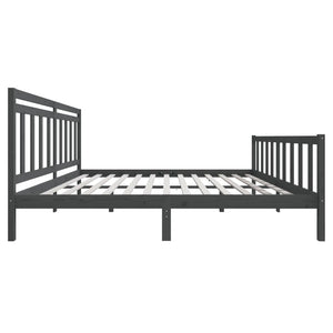 Πλαίσιο Κρεβατιού Γκρι 180 x 200 εκ Ξύλο Πεύκου Super King - Pakobazaar