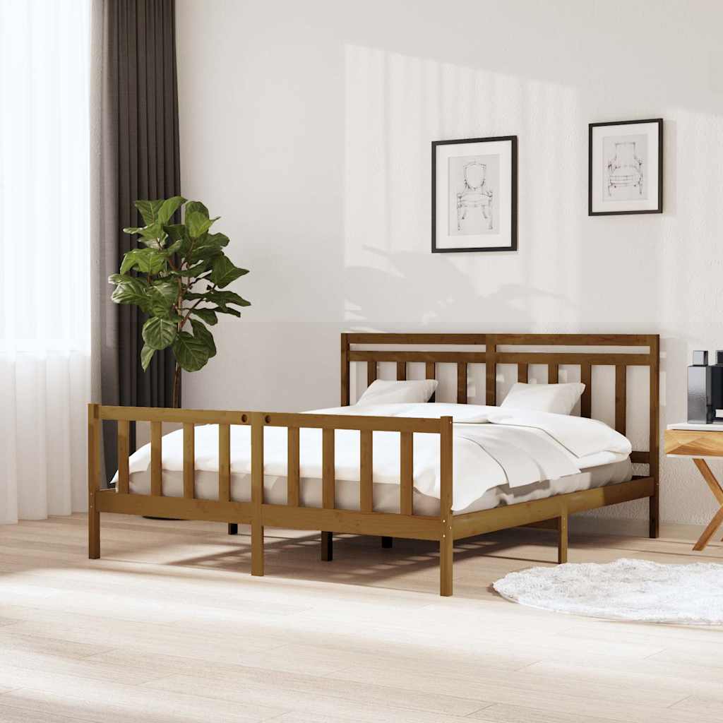 Πλαίσιο Κρεβατιού Μελί 180 x 200 εκ. Μασίφ Ξύλο Super King
