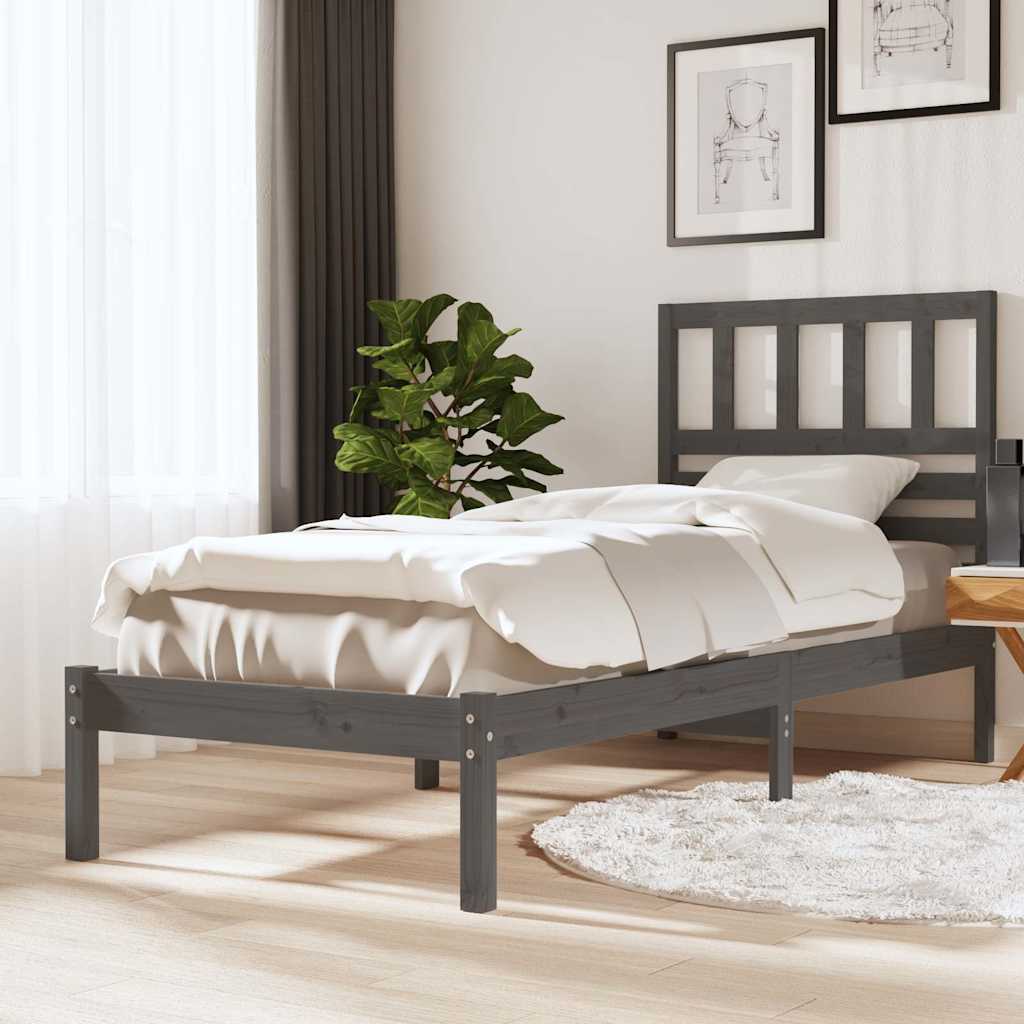 Πλαίσιο Κρεβατιού Καφέ 75x190 εκ. Ξύλο Πεύκου Small Single
