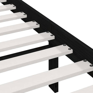 Σκελετός Κρεβατιού Μαύρος 120x190 εκ. Μασίφ Πεύκο Small Double