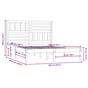 Πλαίσιο Κρεβατιού Γκρι 160 x 200 εκ. από Μασίφ Ξύλο Πεύκου