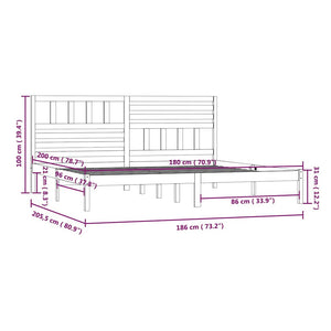 Πλαίσιο Κρεβατιού Μελί 180 x 200εκ. Μασίφ Πεύκο Super King Size