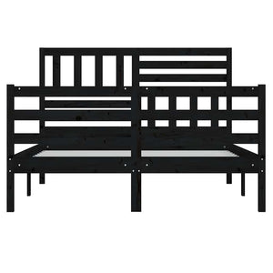 Πλαίσιο Κρεβατιού Μαύρο 150 x 200 εκ. Μασίφ Ξύλο King Size