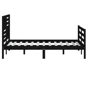 Πλαίσιο Κρεβατιού Μαύρο 150 x 200 εκ. Μασίφ Ξύλο King Size