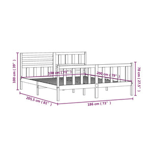 Πλαίσιο Κρεβατιού 180 x 200 εκ. Μασίφ Ξύλο Super King Size - PAKOBAZAAR