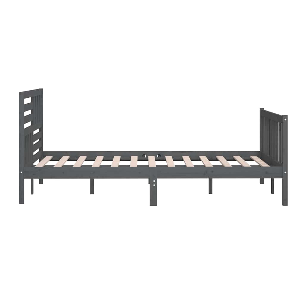 Πλαίσιο Κρεβατιού Γκρι 180 x 200 εκ Ξύλο Πεύκου Super King