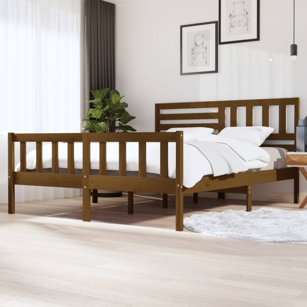 Πλαίσιο Κρεβατιού Μελί 180 x 200 εκ. Μασίφ Ξύλο Super King