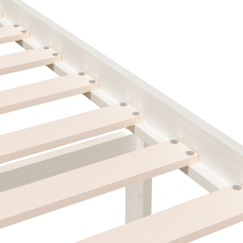 Πλαίσιο Κρεβατιού Λευκό 75x190 εκ. Μασίφ Ξύλο Small Single - Pakobazaar