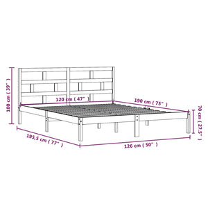 Πλαίσιο Κρεβατιού 120 x 190 εκ. από Μασίφ Ξύλο Small Double - PAKOBAZAAR