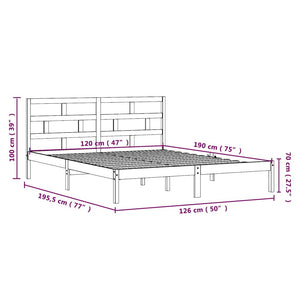 Πλαίσιο Κρεβατιού Λευκό 120x190 εκ. Μασίφ Ξύλο Small Double - Pakobazaar