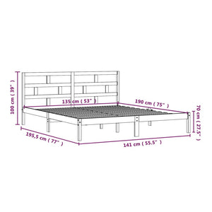 Πλαίσιο Κρεβατιού 135 x 190 εκ. από Μασίφ Ξύλο Double - PAKOBAZAAR