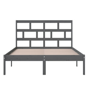 Πλαίσιο Κρεβατιού Γκρι 150 x 200 εκ. Μασίφ Ξύλο King Size