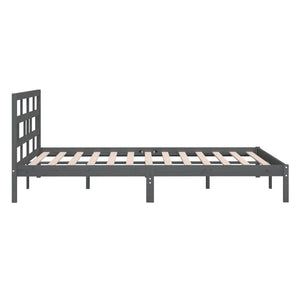 Πλαίσιο Κρεβατιού Γκρι 150 x 200 εκ. Μασίφ Ξύλο King Size