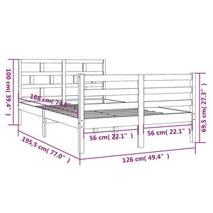 Πλαίσιο Κρεβατιού Μελί 120x190 εκ. Μασίφ Ξύλο Small Double