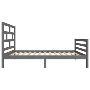 Πλαίσιο Κρεβατιού Γκρι 100 x 200 εκ. από Μασίφ Ξύλο Πεύκου