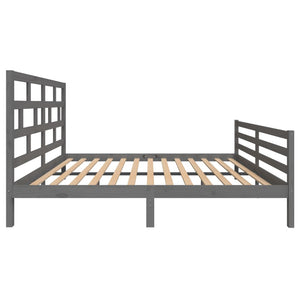 Πλαίσιο Κρεβατιού Γκρι 150 x 200 εκ. Μασίφ Ξύλο King Size
