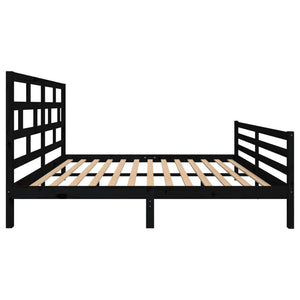 Πλαίσιο Κρεβατιού Μαύρο 150 x 200 εκ. Μασίφ Ξύλο King Size