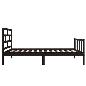 Πλαίσιο Κρεβατιού Μαύρο 75x190εκ Μασίφ Ξύλο Πεύκου Small Single - PAKOBAZAAR