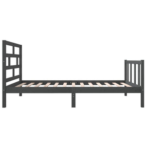 Πλαίσιο Κρεβατιού Γκρι 90 x 190 εκ. Μασίφ Ξύλο Πεύκου Single