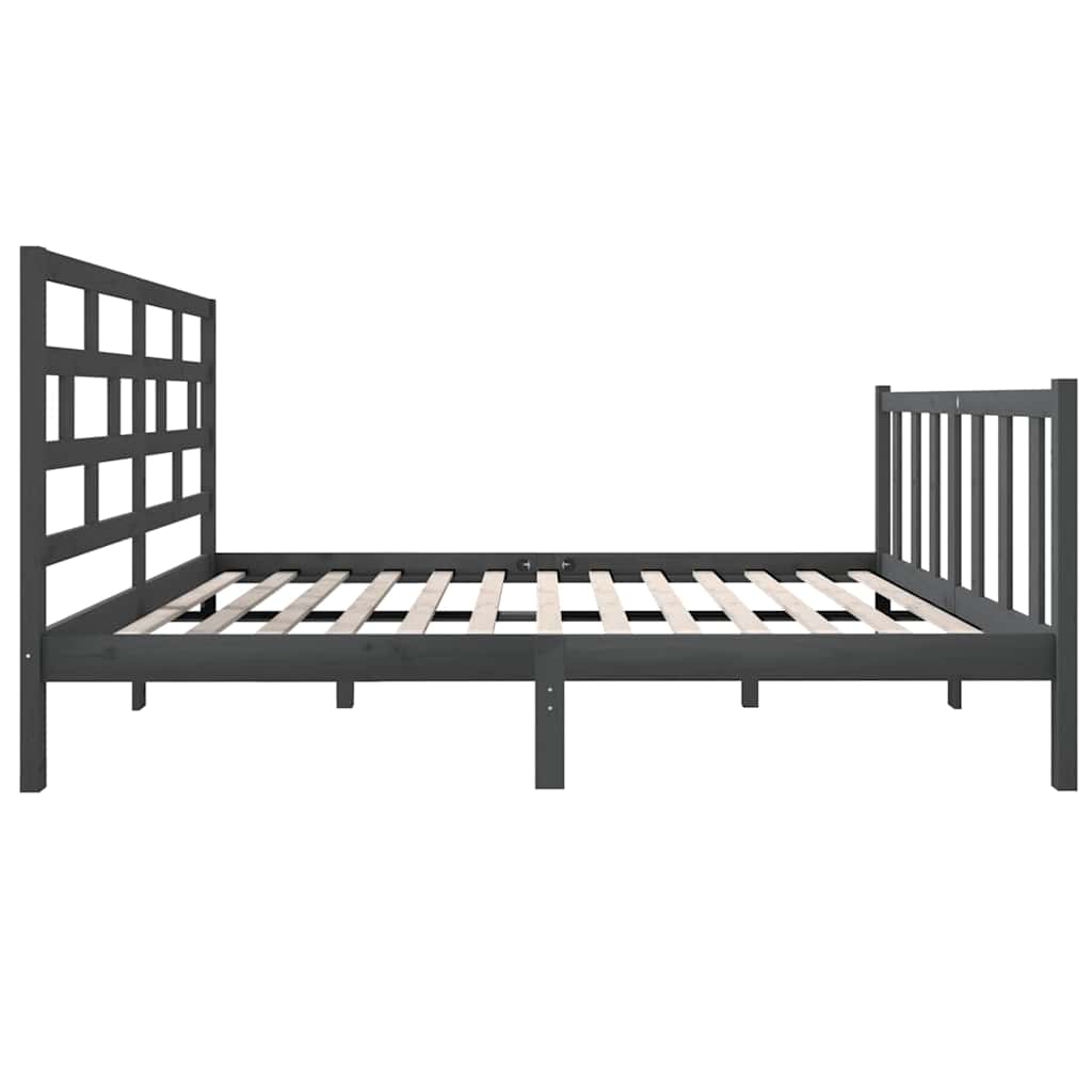 Πλαίσιο Κρεβατιού Γκρι 120 x 190 εκ. Μασίφ Πεύκο Small Double