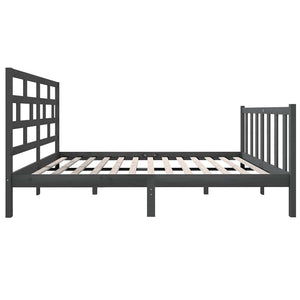 Πλαίσιο Κρεβατιού Γκρι 120 x 190 εκ. Μασίφ Πεύκο Small Double