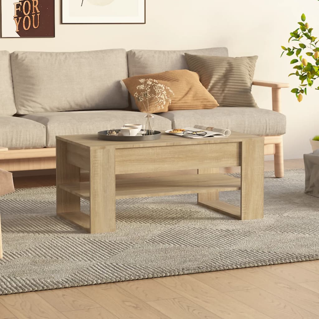 Τραπεζάκι Σαλονιού Sonoma Δρυς 102x55x45 εκ. Επεξεργασμένο Ξύλο - Pakobazaar