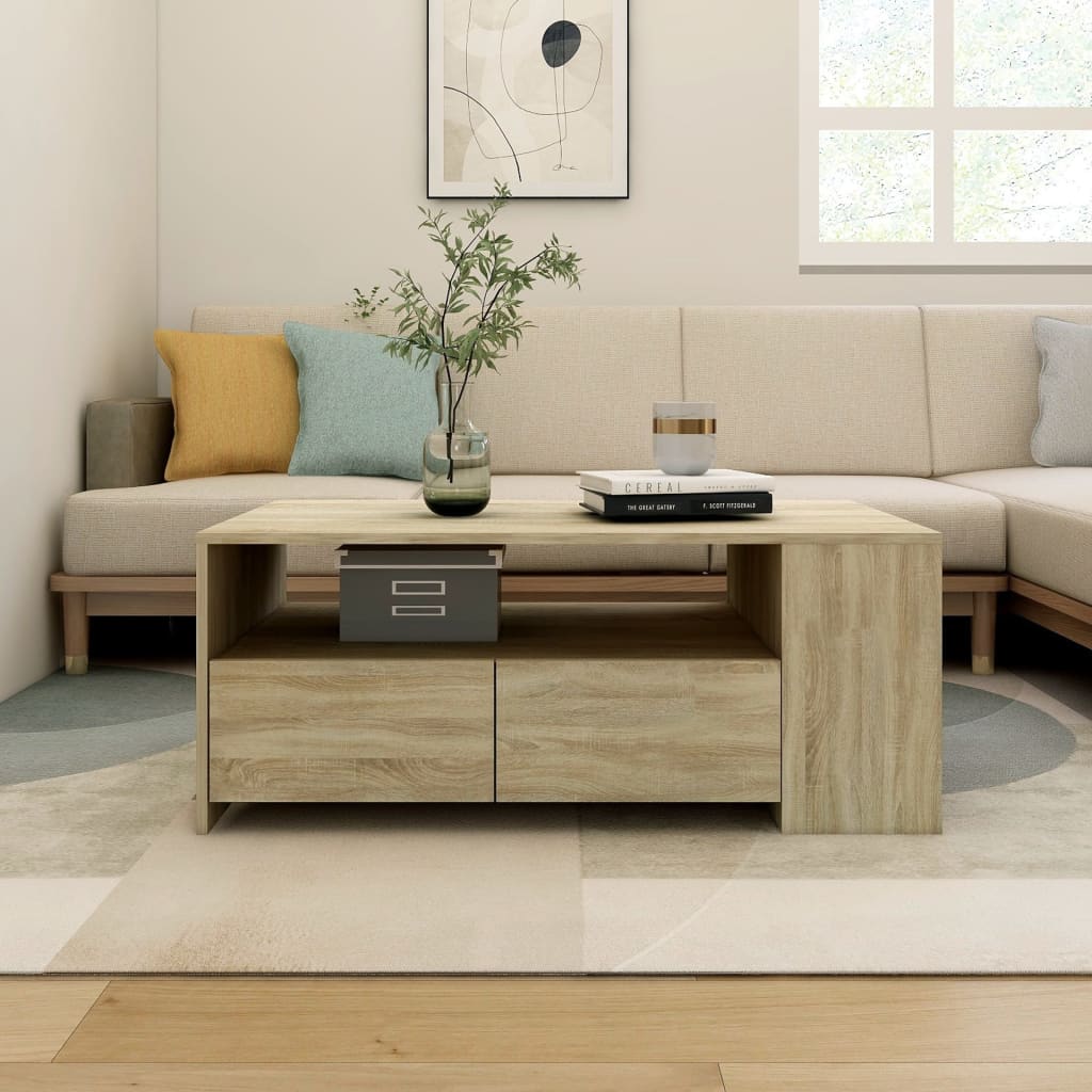 Τραπεζάκι Σαλονιού Sonoma Δρυς 102x55x42 εκ. Επεξεργασμένο Ξύλο - Pakobazaar