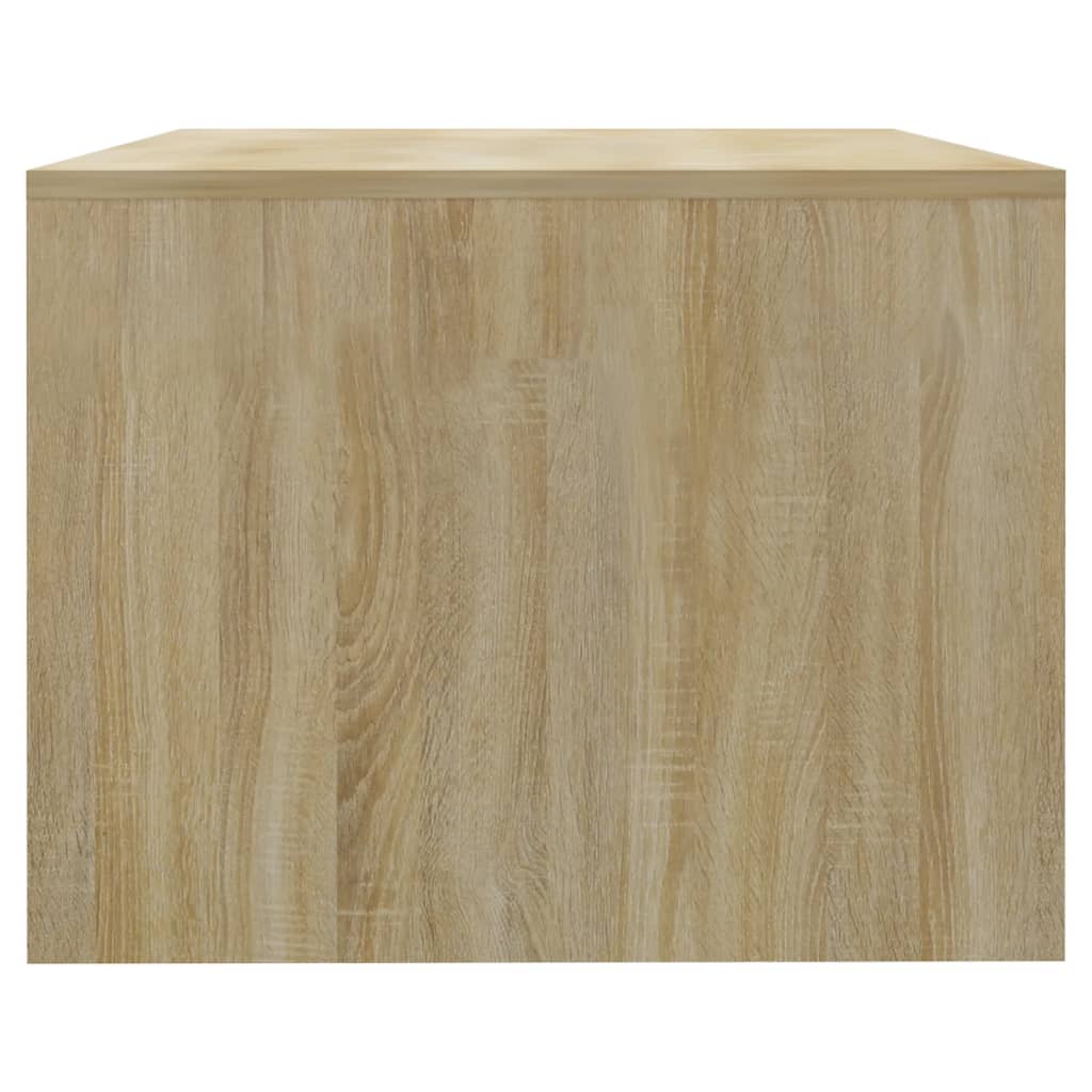 Τραπεζάκι Σαλονιού Λευκό & Sonoma Δρυς 102x55x42 εκ. Επεξ. Ξύλο