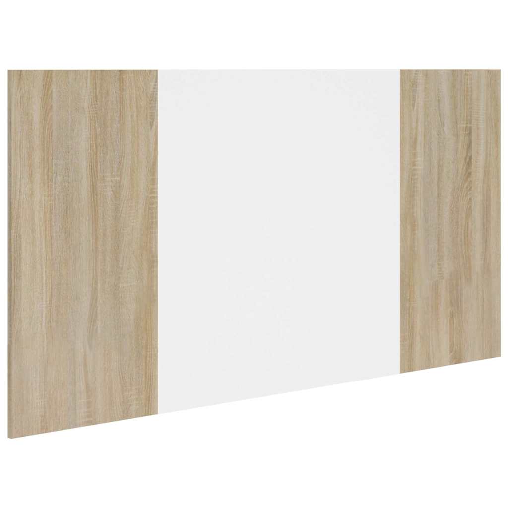 Κεφαλάρι Κρεβατιού Λευκό/Sonoma Δρυς 160x1,5x80 εκ. Επεξ. Ξύλο