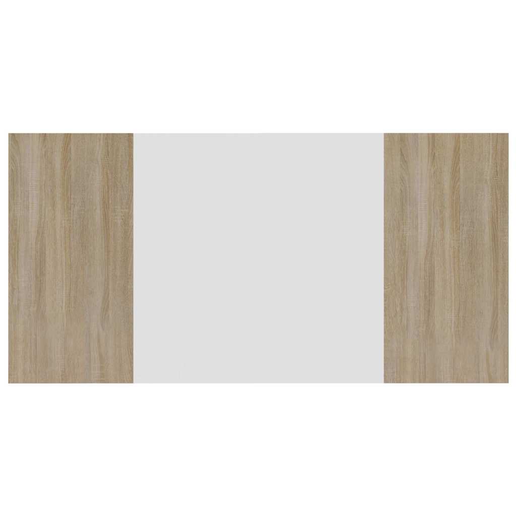 Κεφαλάρι Κρεβατιού Λευκό/Sonoma Δρυς 160x1,5x80 εκ. Επεξ. Ξύλο
