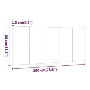 Κεφαλάρι Κρεβατιού Γυαλιστερό Λευκό 200x1,5x80 εκ Επεξεργ. Ξύλο