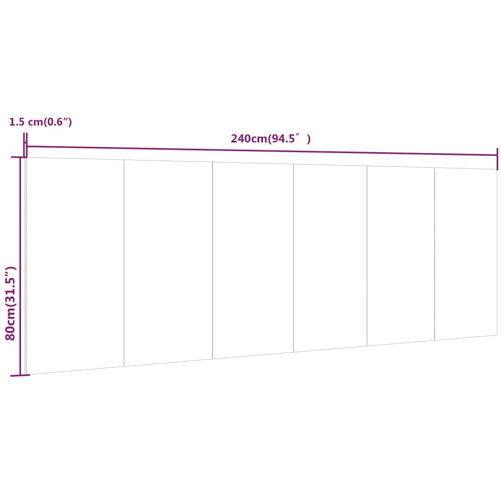 Κεφαλάρι Κρεβατιού Γυαλιστερό Λευκό 240x1,5x80 εκ Επεξεργ. Ξύλο