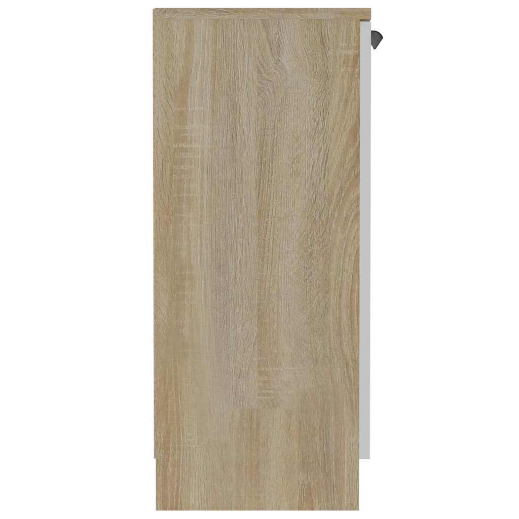 Ντουλάπι Λευκό / Sonoma Δρυς 60x30x70 εκ. Επεξεργασμένο Ξύλο