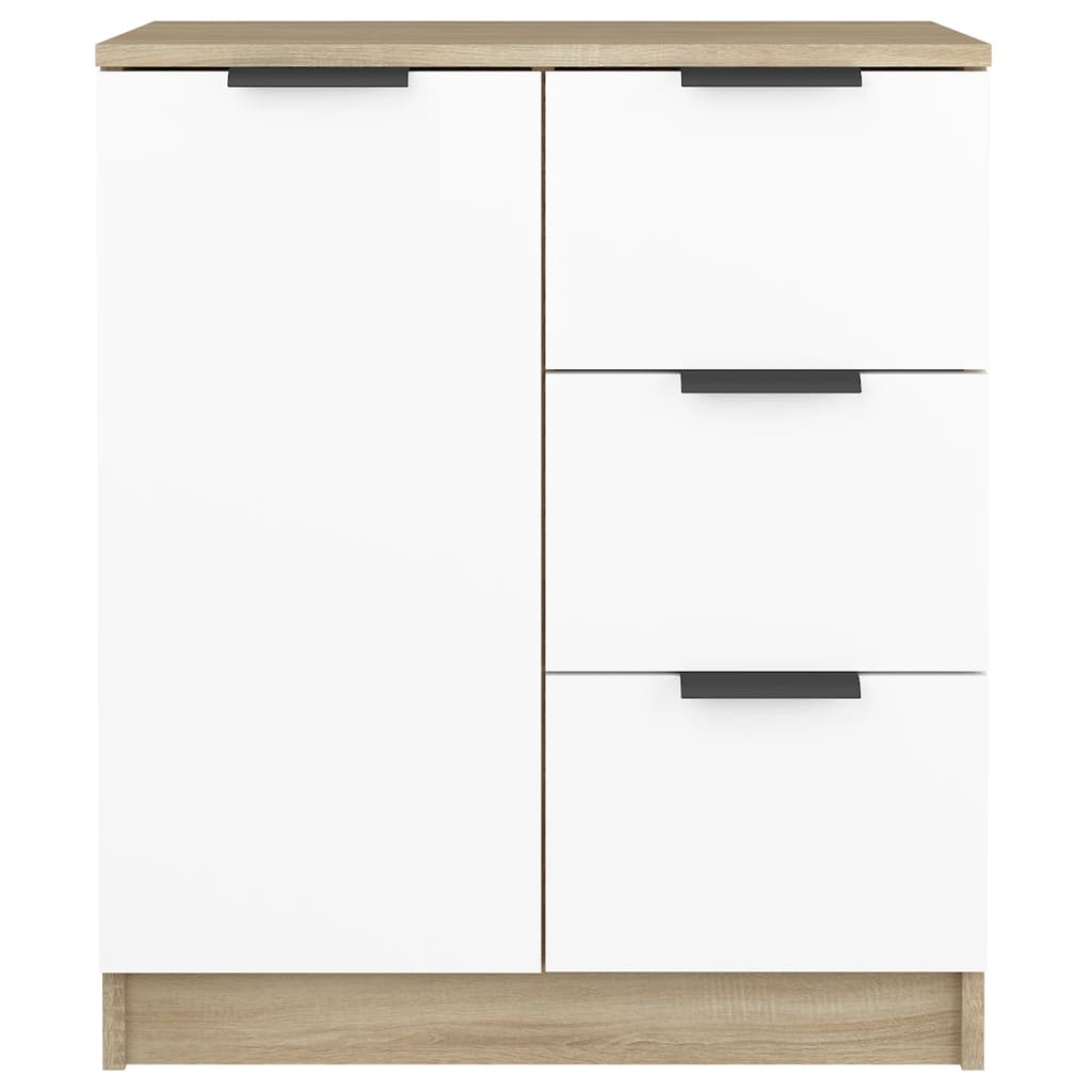 Συρταριέρα Λευκή/Sonoma Δρυς 60x30x70 εκ. Επεξεργασμένο Ξύλο
