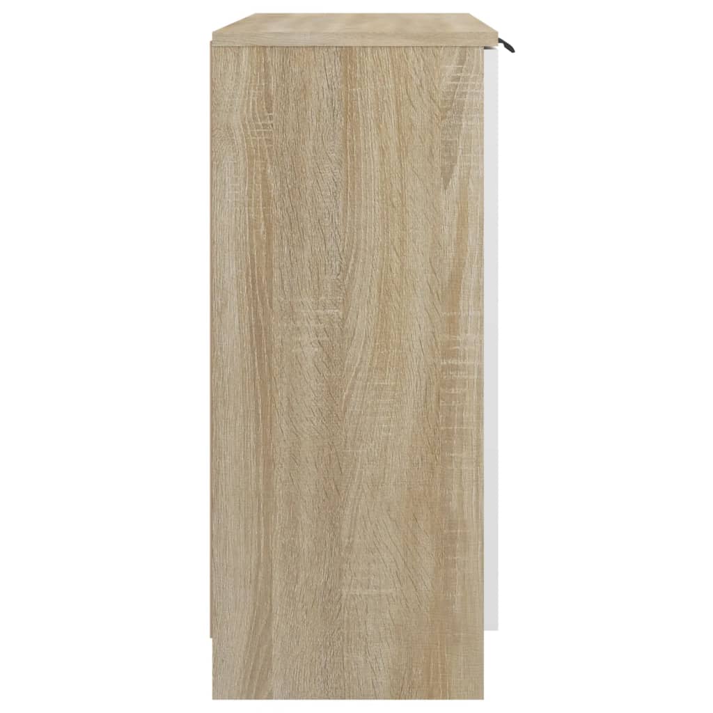 Συρταριέρα Λευκή/Sonoma Δρυς 60x30x70 εκ. Επεξεργασμένο Ξύλο