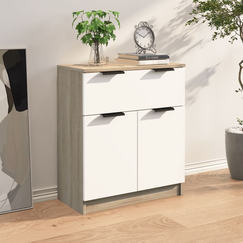 Ντουλάπι Λευκό/Sonoma Δρυς 60x30x70 εκ. Επεξεργασμένο Ξύλο