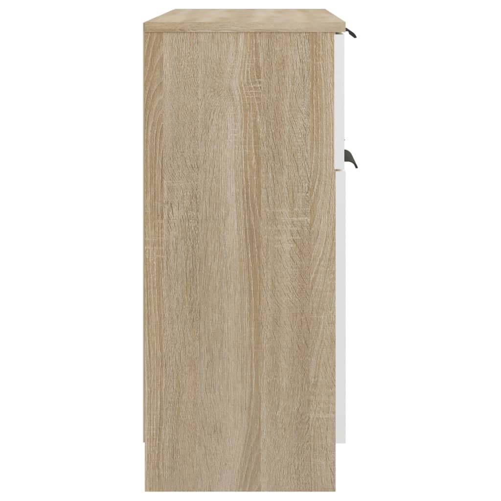 Ντουλάπι Λευκό/Sonoma Δρυς 60x30x70 εκ. Επεξεργασμένο Ξύλο