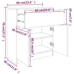 Ντουλάπι Λευκό/Sonoma Δρυς 60x30x70 εκ. Επεξεργασμένο Ξύλο