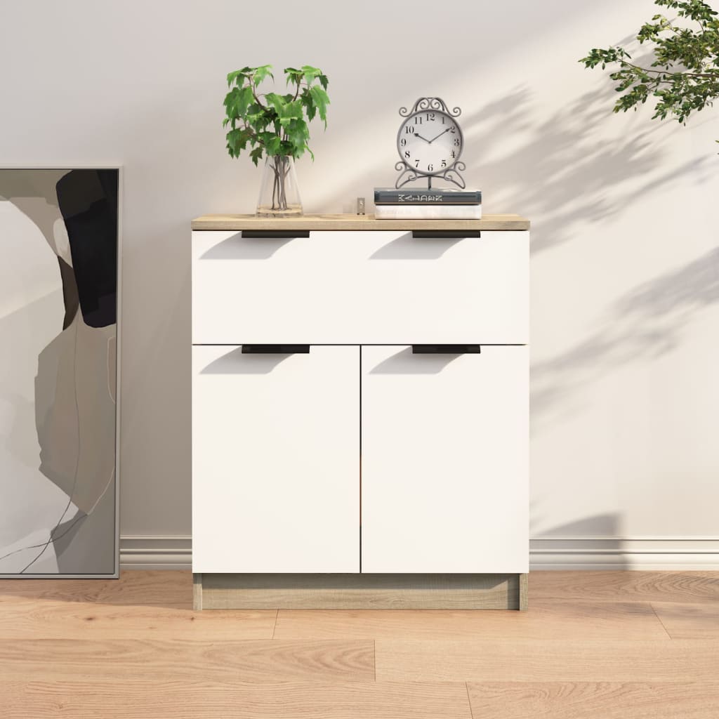 Ντουλάπι Λευκό/Sonoma Δρυς 60x30x70 εκ. Επεξεργασμένο Ξύλο