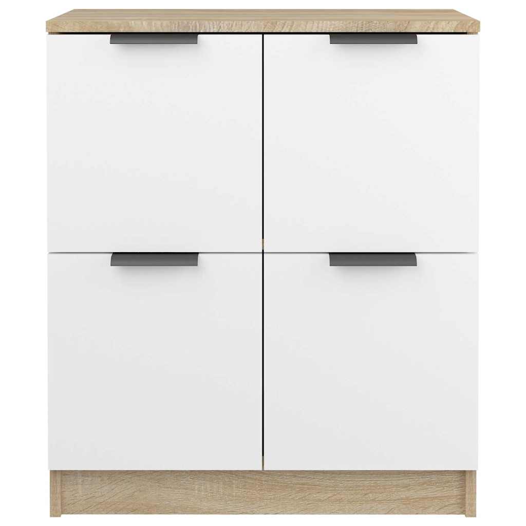 Συρταριέρα Λευκή/Sonoma Δρυς 60x30x70 εκ. Επεξεργασμένο Ξύλο