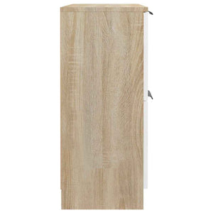 Συρταριέρα Λευκή/Sonoma Δρυς 60x30x70 εκ. Επεξεργασμένο Ξύλο