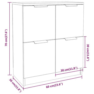 Συρταριέρα Λευκή/Sonoma Δρυς 60x30x70 εκ. Επεξεργασμένο Ξύλο
