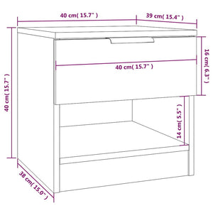 Κομοδίνα 40 x 39 x 40 εκ. Επεξεργασμένο Ξύλο - Pakobazaar