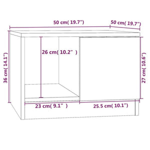 Τραπεζάκι Σαλονιού Sonoma Δρυς 50x50x36 εκ. Επεξεργασμένο Ξύλο - Pakobazaar