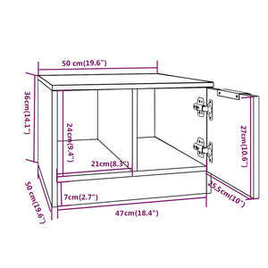 Τραπεζάκι Σαλονιού Λευκό & Sonoma Δρυς 50x50x36 εκ. Επεξ. Ξύλο - Pakobazaar