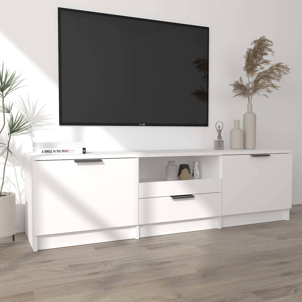 Έπιπλο Τηλεόρασης Λευκό 140x35x40 εκ. από Τεχνητό Ξύλο